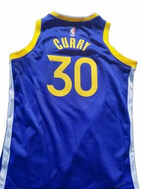 STEPHEN CURRY #30 NIKE ICON BLUE AWAY Golden State Warriors Jersey KIDS MEDIUM